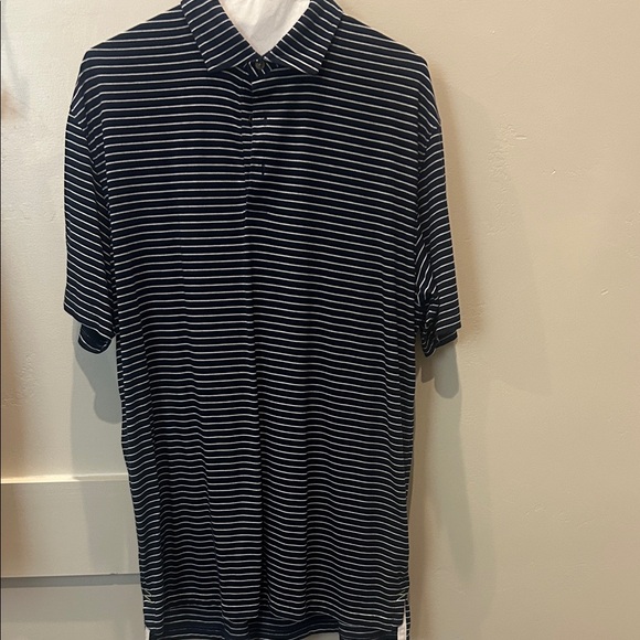 Men's Tasc Navy Striped Polo Shirt - Picture 1 of 2